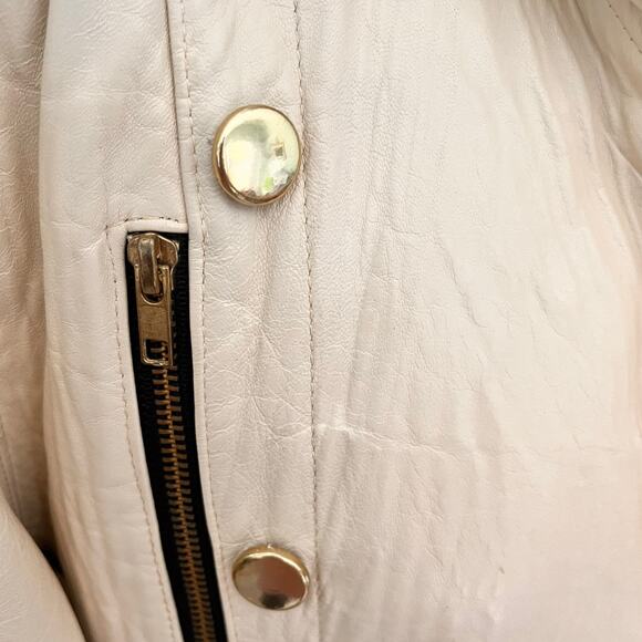 VINTAGE Romano by Red Kid USA Womens Jacket Leather White Mid Length M/L - Picture 6 of 11